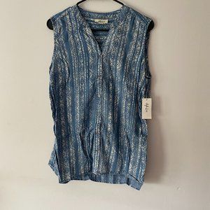 Style & Co WOMENS Side-Seam Sleeveless Shirt TAPES